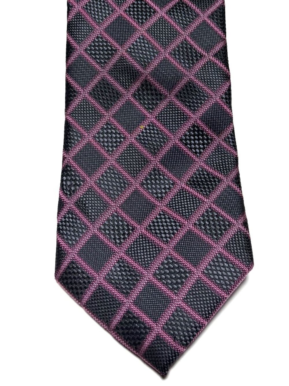 Bergamo New York Black & Purple Geometric Diamond Pattern Men’s Tie